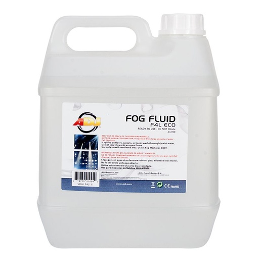 [F4L-ECO] ADJ Liquido Para Maquina De Humo 4 litros