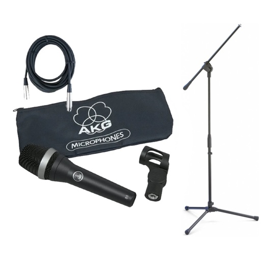 [D5-STAGE-PACK] AKG MICROFONO VOCAL PROFESIONAL CON PARAL Y CABLE