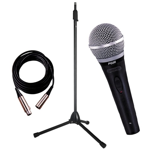 [PG58BTA] SHURE PG58BTA MICROFONO VOCAL CON CABLE Y PARAL