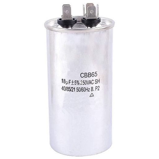 [BB65A-18MF-250VACC] REPUESTOS CONDENSADOR CAPACITOR DE ARRANQUE BALASTRO 18ΜF 250V 50/60HZ 25/70/2 - MARCA WATSON - MODELO CBB65A SH P2 E145079 - ADJ Z-AUTO-CAP