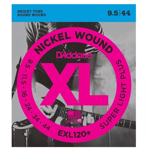 [EXL120+] DADDARIO Cuerdas Guitarra Eléctrica Super Light Plus Strings 9.5-11.5-16-24-34-44