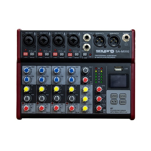 [SA-MIX6] SAYPRO SA-MIX6 Consola 6 Entradas, Bluetooth y Phantom