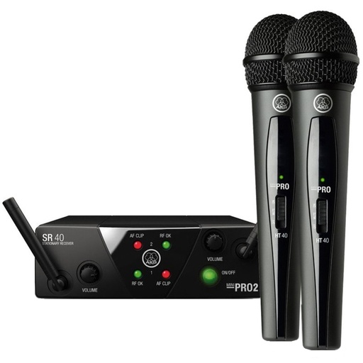 [WMS40 MINI DUAL VOCAL SET] AKG WMS40 MINI VOCAL DUAL SET Micrófono Inalámbrico De Mano Doble