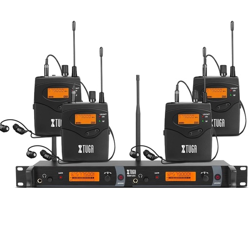 [IEM-1200-4] XTUGA IEM-1200-4 in-er Cuatro Belt-Pack Monitor personal de Oído Inalámbrica 2 Mezclas Estéreo