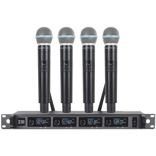 [A140] XTUGA A140 MICROFONOS INALAMBRICOS Mano UHF 4 Canales