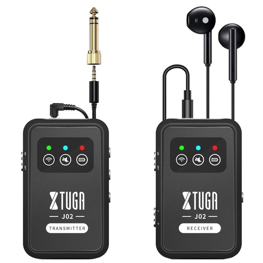 [J02 XTUGA] XTUGA J02 In-Ear Transmisor Receptor Inalámbrico Señal De Audio Para Audífonos Monitor personal de Oído