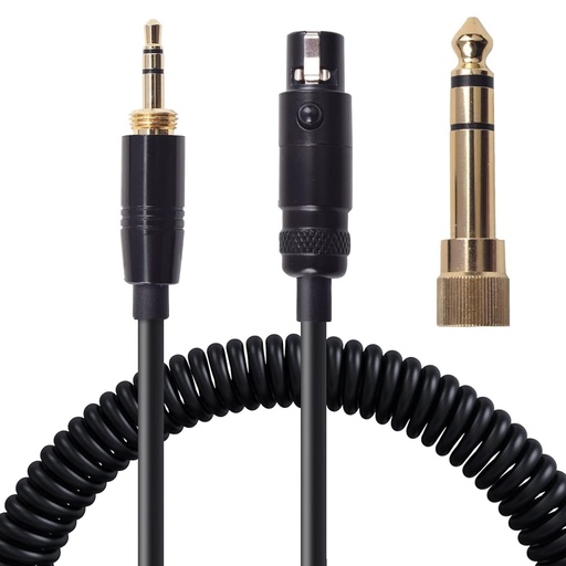 [Generico Cable AKG K240] GENERICO Cable Reemplazo para Audífonos AKG K240 en espiral Mini XLR Hembra a Mini Plug