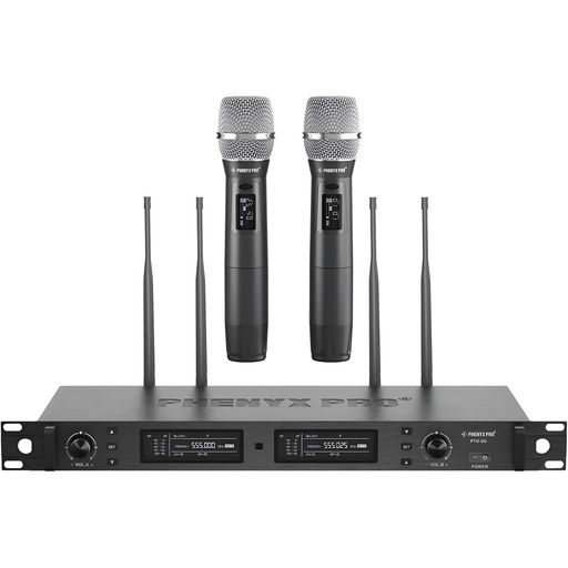 [PTU-2U] PHENYX PRO PTU-2U MICROFONOS INALAMBRICOS de Mano UHF 2 Canales