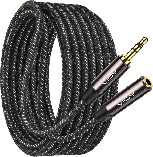 [AC08-10FT-2F] Cable Extensión de Audifonos Plug Mini Estéreo a Jack Mini Estéreo 3mt VIOY Audio Auxiliar