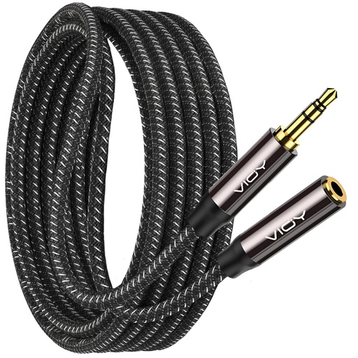 [AC08-6FT-2F] Cable Extensión de Audifonos Plug Mini Estéreo a Jack Mini Estéreo 1.80mt VIOY Audio Auxiliar