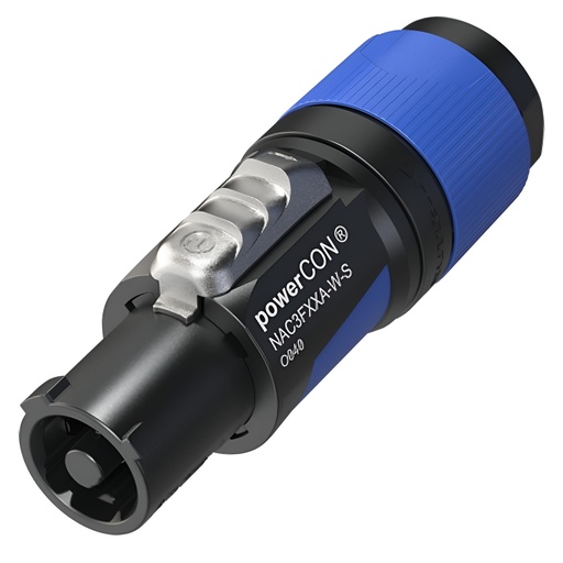 [NAC3FXXA-W-S] NEUTRIK NAC3FXXA-W-S POWERCON CORRIENTE 20A 250V AEREO AZUL Para De Cable De 6 a 12 mm