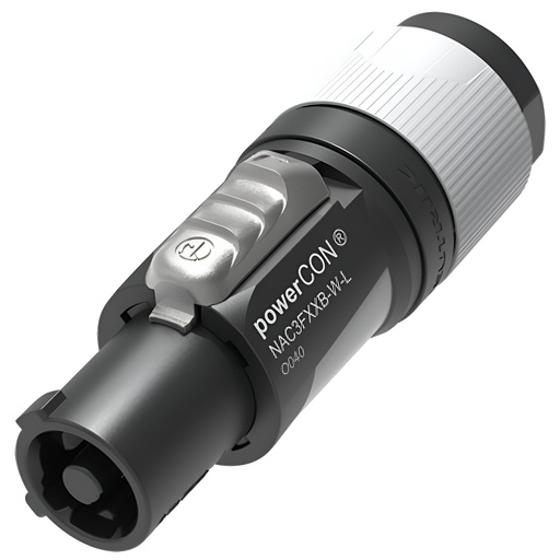 [NAC3FXXB-W-L] NEUTRIK NAC3FXXB-W-L POWERCON CORRIENTE 20A 250V AEREO GRIS Para De Cable De 10 a 18 mm